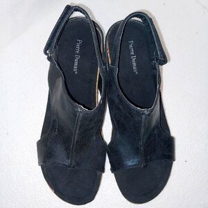 Pierre Dumas New Black Cork Sandals Size 8M  Clogs